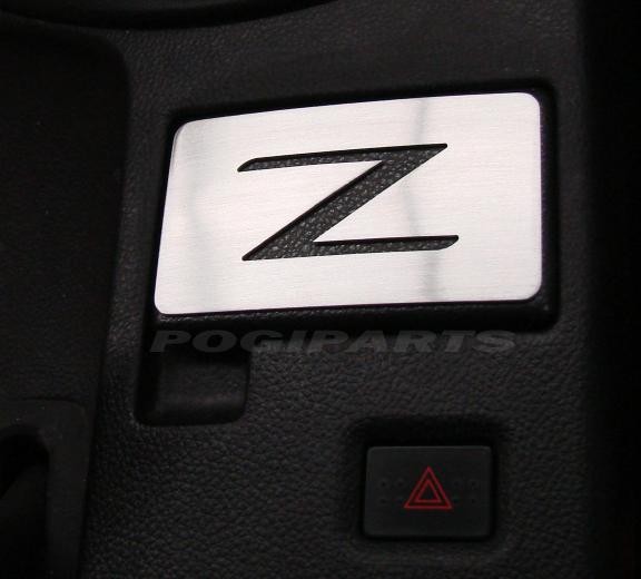 1 Aluminium Dekorblende für Aschenbecher inkl. Z-Ausschnitt passend für Nissan 350Z Modelle Typ Z33