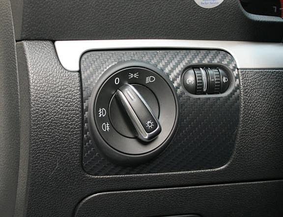1 Dekorfolie in Carbonoptik für den Lichtschalter passend für VW Scirocco Modelle Typ 13