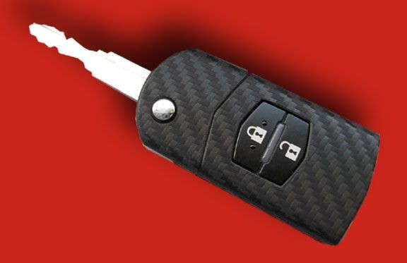 #4 Schlüsselfolie in Carbonoptik Mazda Modelle 2 Button